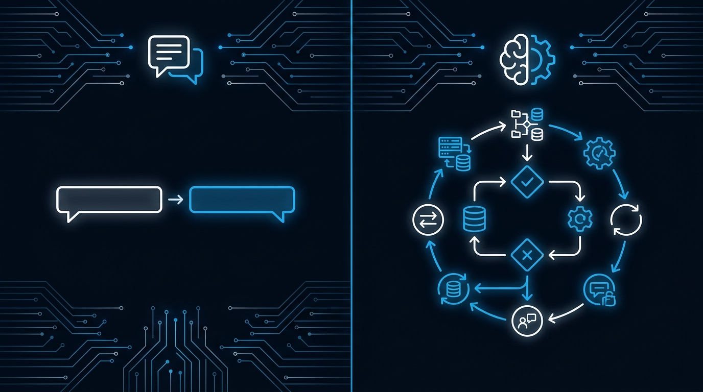ההבדל בין AI Agent לחטבוט — סוכן AI אוטונומי לעומת chatbot ארגוני